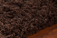 Chandra Bancroft Ban7403 Dark Brown Shag Area Rug