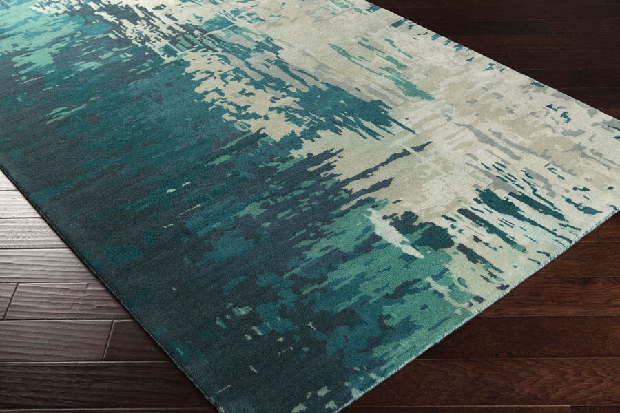 Surya Banshee Ban-3343 Teal / Teal / Moss Rugs.