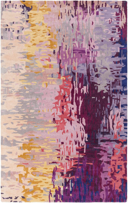 Surya Banshee Ban-3344 Dark Purple, Lime, Camel, Garnet Organic / Abstract Area Rug