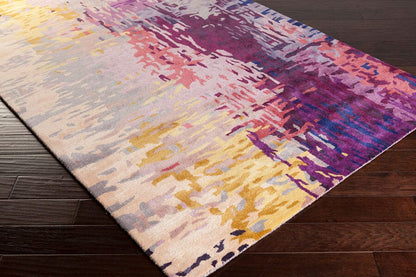 Surya Banshee Ban-3344 Dark Purple, Lime, Camel, Garnet Organic / Abstract Area Rug