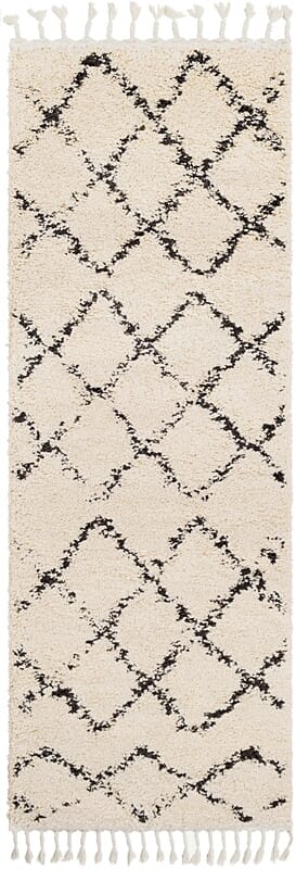 Surya Berber Shag Bbe-2300 Charcoal, Beige Moroccan Area Rug