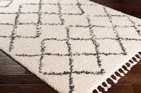 Surya Berber Shag Bbe-2300 Charcoal, Beige Moroccan Area Rug