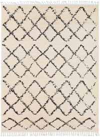 Surya Berber Shag Bbe-2300 Charcoal, Beige Moroccan Area Rug