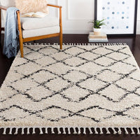 Surya Berber Shag Bbe-2300 Charcoal, Beige Moroccan Area Rug