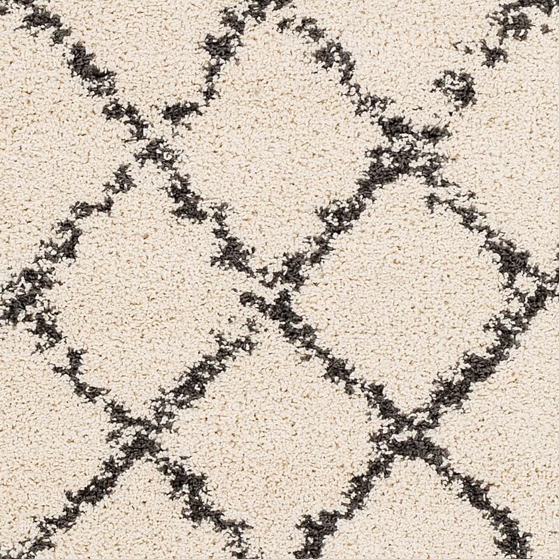 Surya Berber Shag Bbe-2300 Charcoal, Beige Moroccan Area Rug