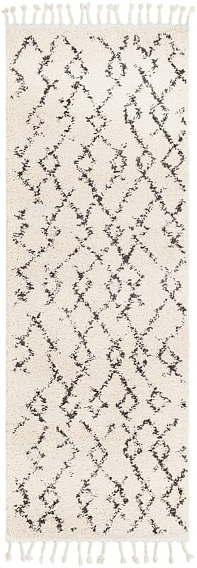 Surya Berber Shag Bbe-2301 Charcoal, Beige Moroccan Area Rug