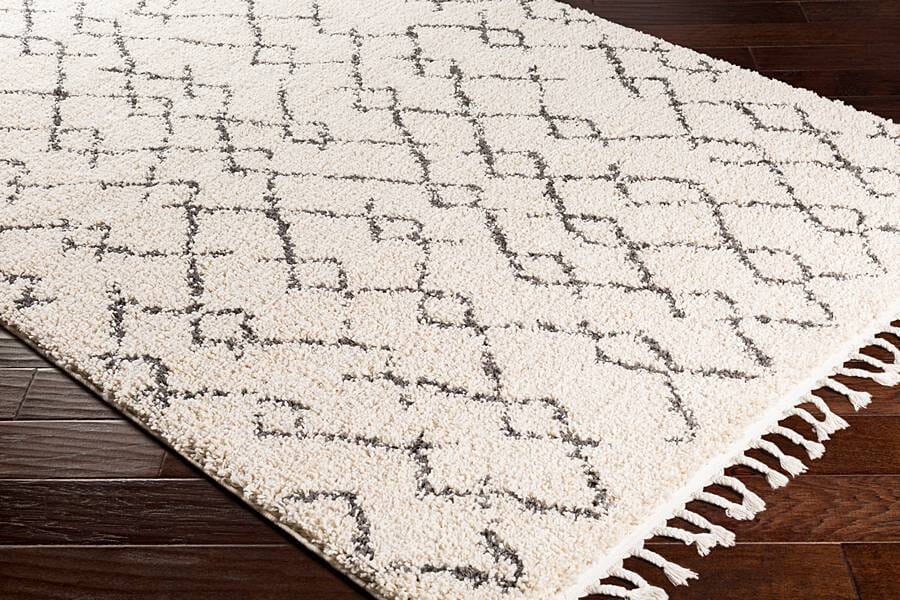 Surya Berber Shag Bbe-2301 Charcoal, Beige Rugs.