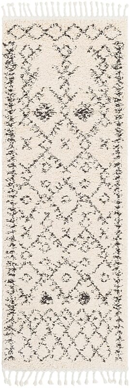 Surya Berber Shag Bbe-2302 Charcoal, Beige Moroccan Area Rug