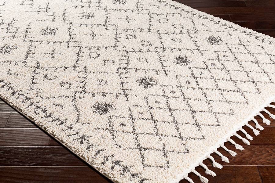 Surya Berber Shag Bbe-2302 Charcoal, Beige Rugs.