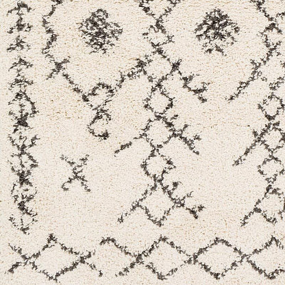 Surya Berber Shag Bbe-2302 Charcoal, Beige Moroccan Area Rug