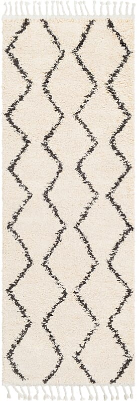 Surya Berber Shag Bbe-2303 Charcoal, Beige Rugs.