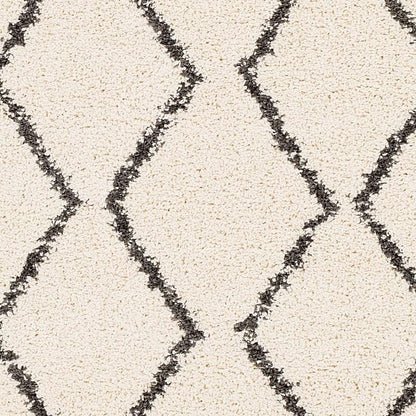 Surya Berber Shag Bbe-2303 Charcoal, Beige Moroccan Area Rug