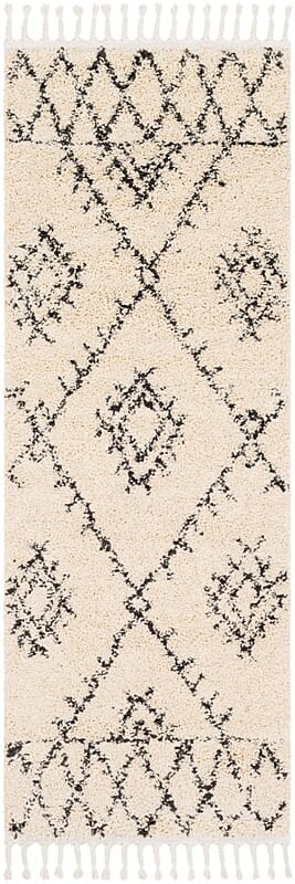 Surya Berber Shag Bbe-2305 Charcoal, Beige Rugs.
