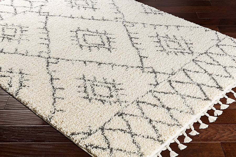 Surya Berber Shag Bbe-2305 Charcoal, Beige Rugs.