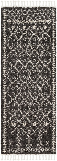 Surya Berber Shag Bbe-2308 Charcoal, Beige Moroccan Area Rug