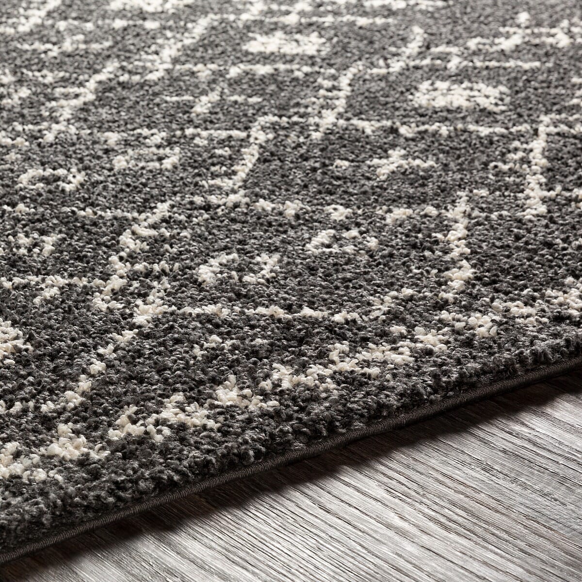 Surya Berber Shag Bbe-2308 Charcoal, Beige Moroccan Area Rug