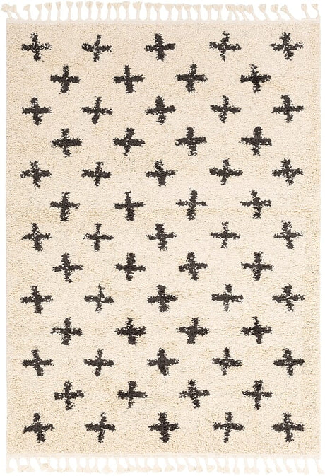 Surya Berber Shag Bbe-2310 Charcoal, Beige Rugs.