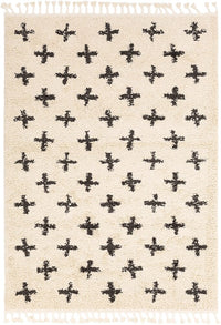 Surya Berber Shag Bbe-2310 Charcoal, Beige Moroccan Area Rug