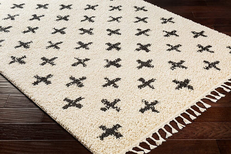 Surya Berber Shag Bbe-2310 Charcoal, Beige Rugs.