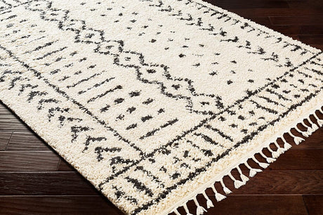 Surya Berber Shag Bbe-2311 Charcoal, Beige Rugs.