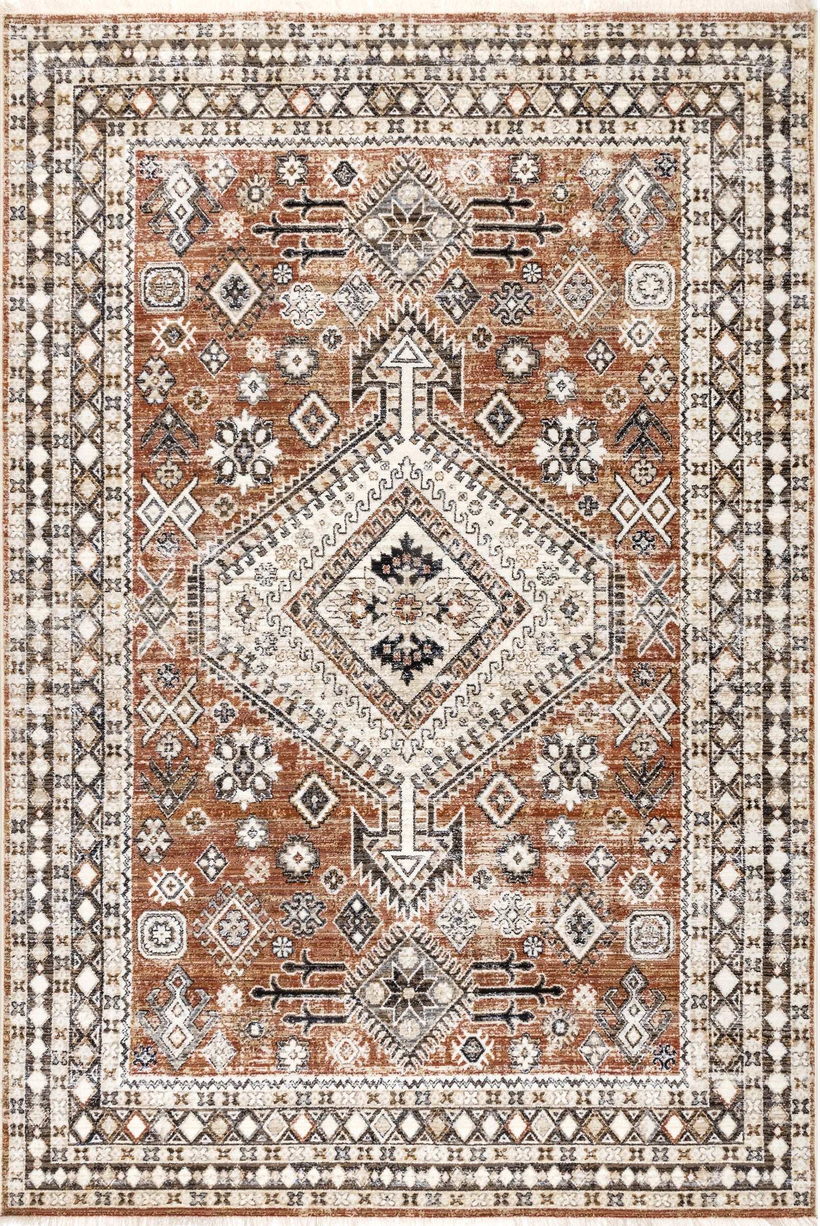 Nuloom Vanesa Distressedcbordered Nva1534A Rust Area Rug