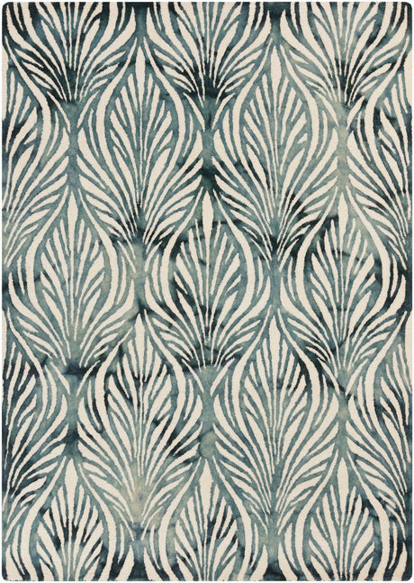 Surya Belladonna Bda-3006 Teal / Teal / Slate / Ivory Rugs.