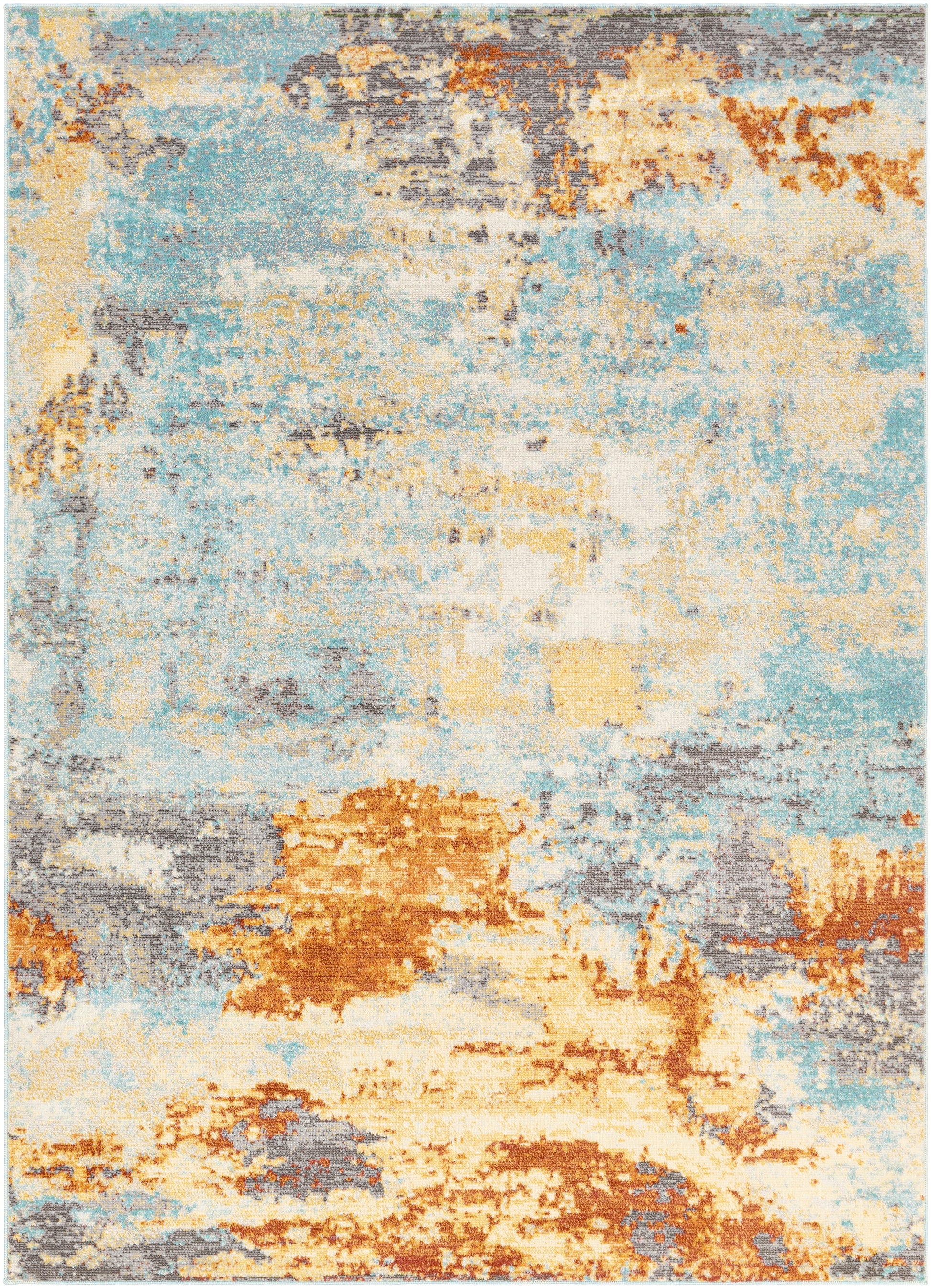 Surya Bodrum Bdm-2301 Ivory, Burnt Orange, Saffron, Silver Gray Area Rug