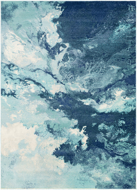 Surya Bodrum Bdm-2306 Ivory, Silver Gray, Navy, Aqua Rugs.