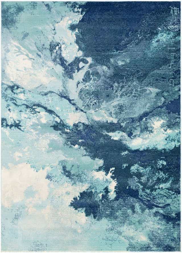 Surya Bodrum Bdm-2306 Ivory, Silver Gray, Navy, Aqua Rugs.
