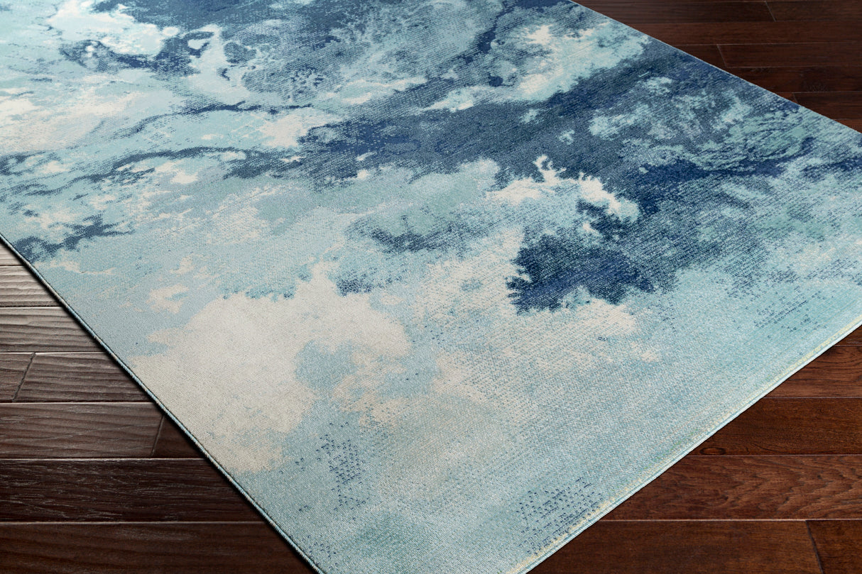 Surya Bodrum Bdm-2306 Ivory, Silver Gray, Navy, Aqua Rugs.