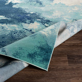 Surya Bodrum Bdm-2306 Ivory, Silver Gray, Navy, Aqua Rugs.
