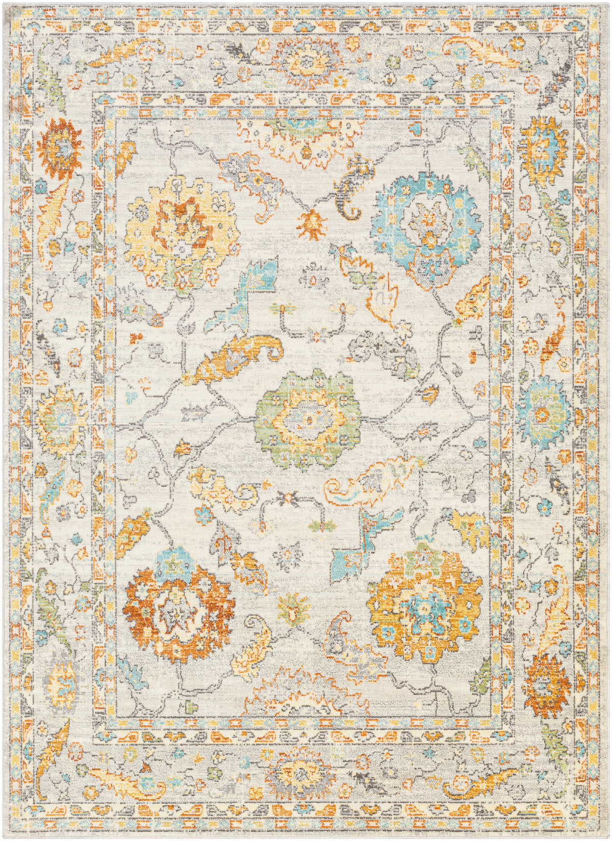Surya Bodrum Bdm-2311 Ivory, Saffron, Silver Gray, Medium Gray Rugs.