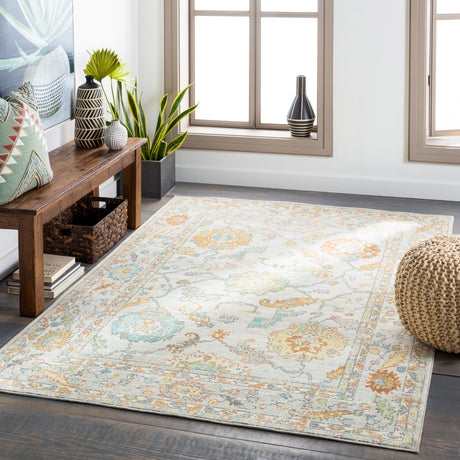 Surya Bodrum Bdm-2311 Ivory, Saffron, Silver Gray, Medium Gray Rugs.