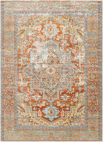 Surya Bodrum Bdm-2312 Ivory, Burnt Orange, Saffron, Silver Gray Area Rug