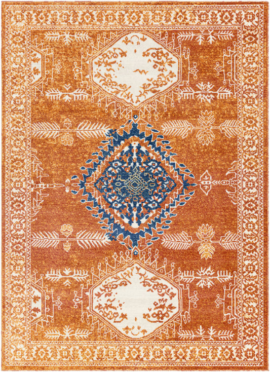 Surya Bodrum Bdm-2318 Ivory, Burnt Orange, Saffron, Silver Gray Area Rug