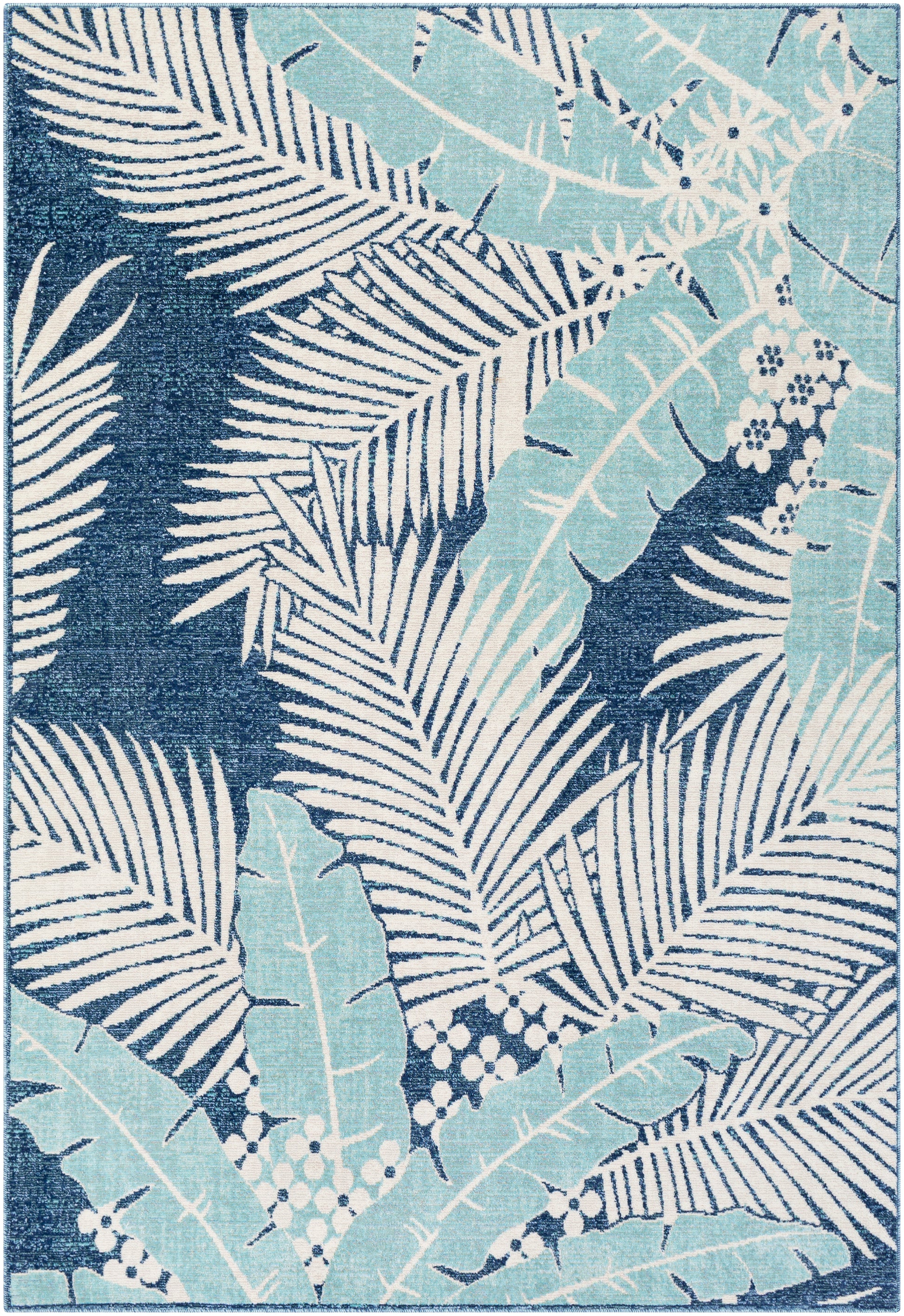 Surya Bodrum Bdm-2324 Dark Blue, Aqua, Taupe, Beige Area Rug