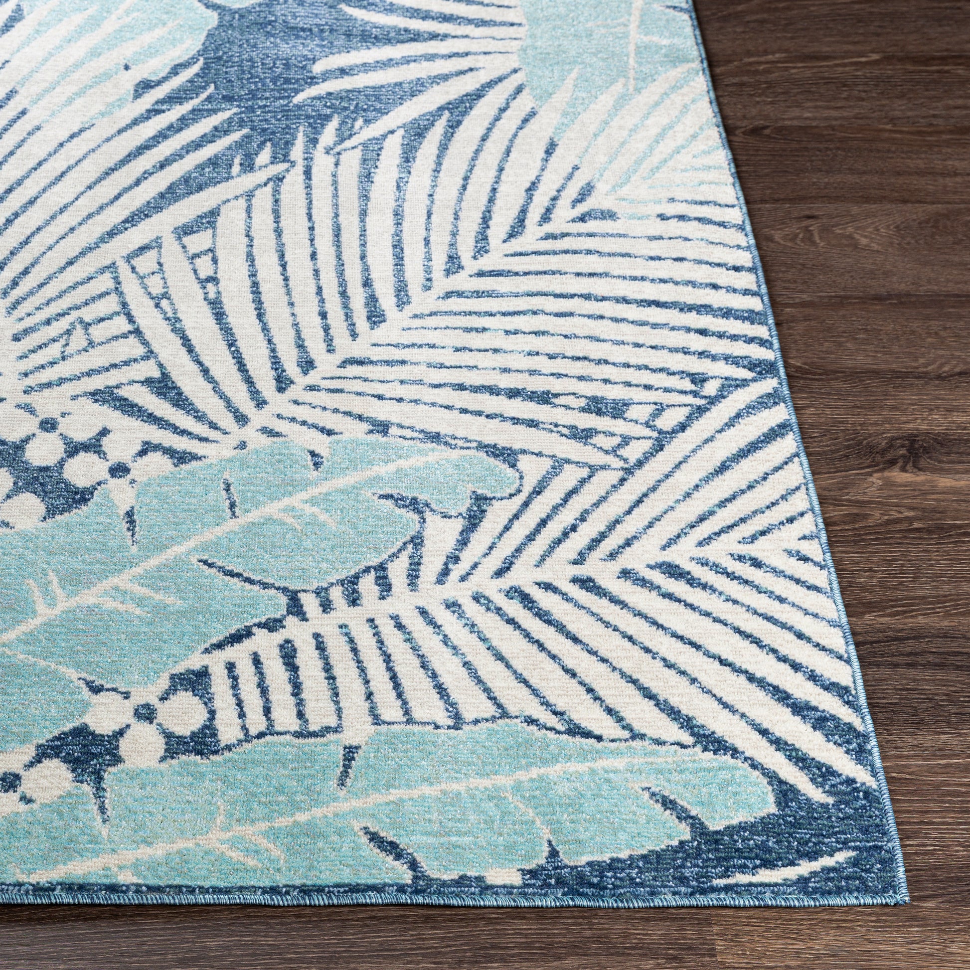 Surya Bodrum Bdm-2324 Dark Blue, Aqua, Taupe, Beige Area Rug