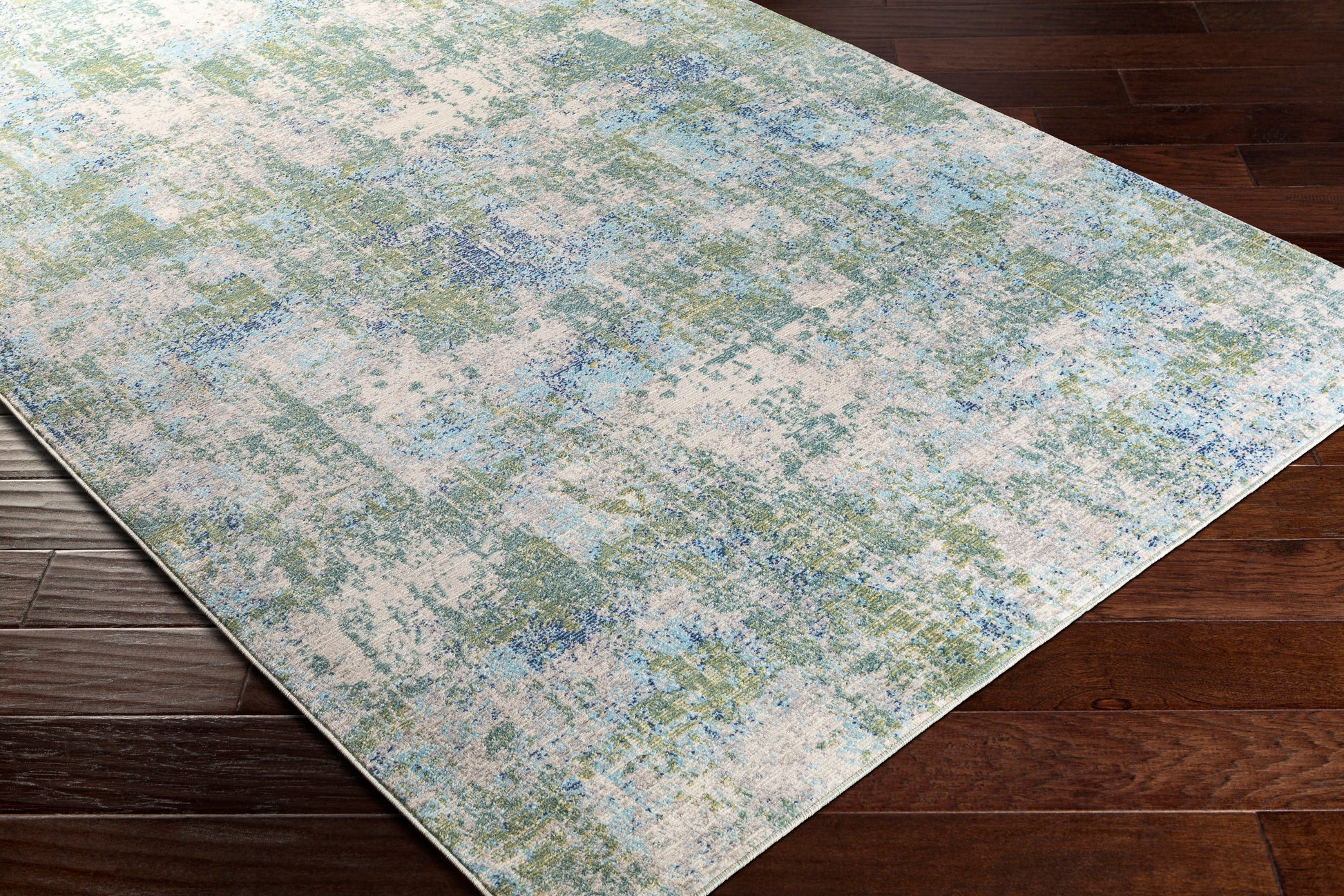 Surya Bodrum Bdm-2328 Dark Green, Wheat, Navy, Sky Blue Area Rug