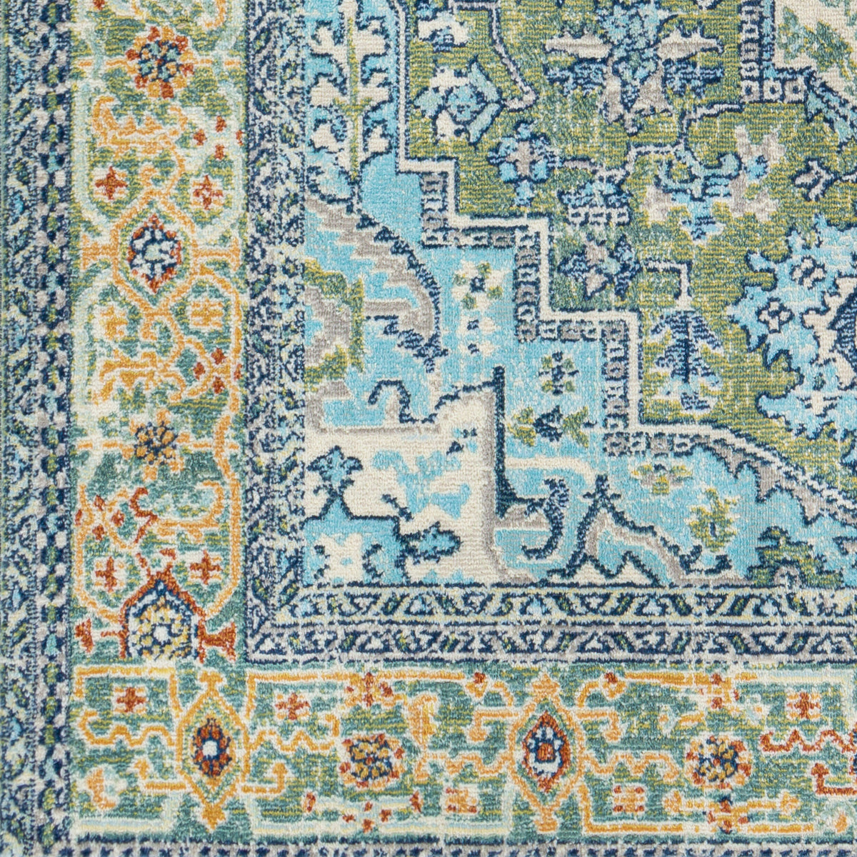 Surya Bodrum Bdm-2335 Dark Green, Wheat, Sky Blue, Navy Rugs.