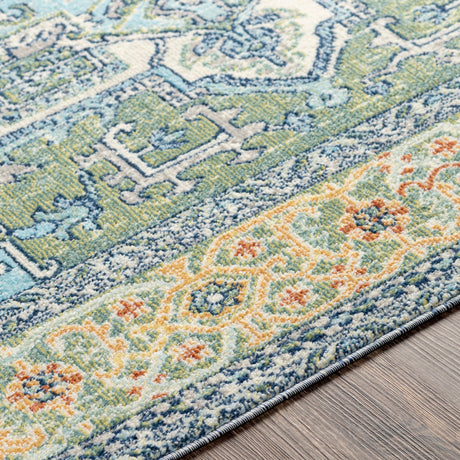 Surya Bodrum Bdm-2335 Dark Green, Wheat, Sky Blue, Navy Rugs.