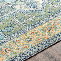 Surya Bodrum Bdm-2335 Dark Green, Wheat, Sky Blue, Navy Area Rug