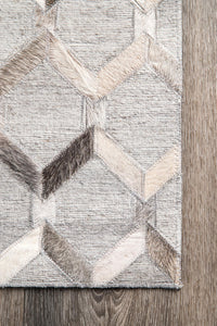 Nuloom Cowhide Grenier Nco3558A Gray Area Rug