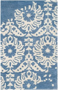 Safavieh Bella Bel125C Light Blue / Ivory Damask Area Rug