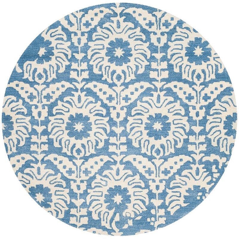 Safavieh Bella Bel125C Light Blue / Ivory Damask Area Rug