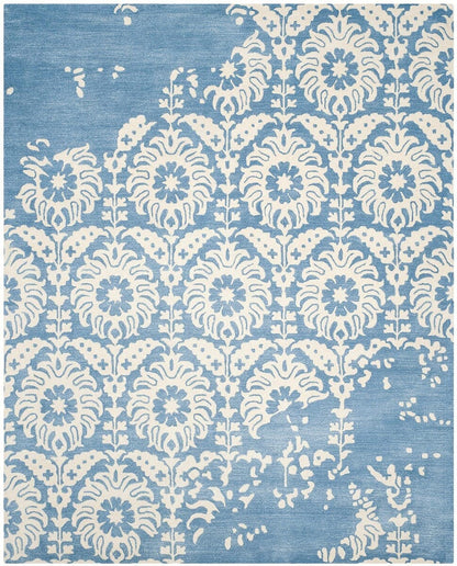 Safavieh Bella Bel125C Light Blue / Ivory Damask Area Rug