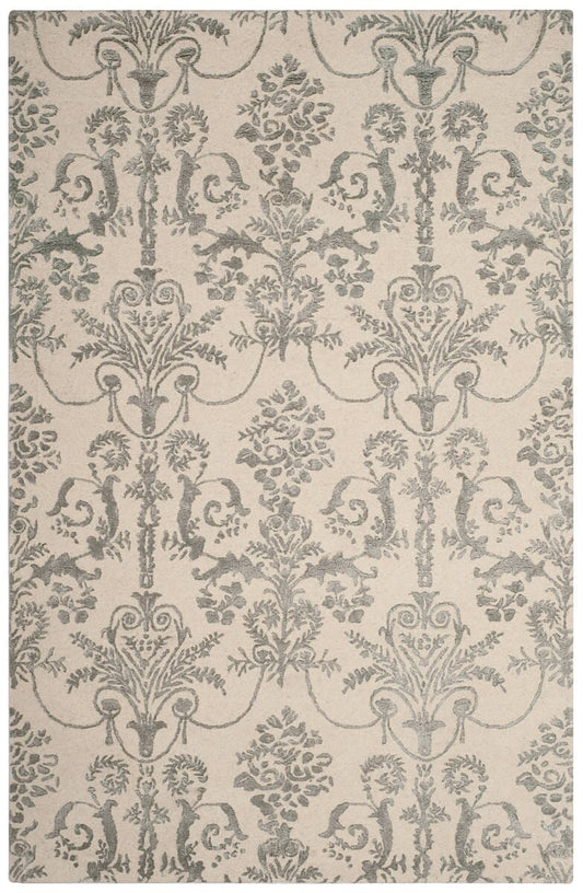 Safavieh Bella Bel917A Ivory / Grey Damask Area Rug