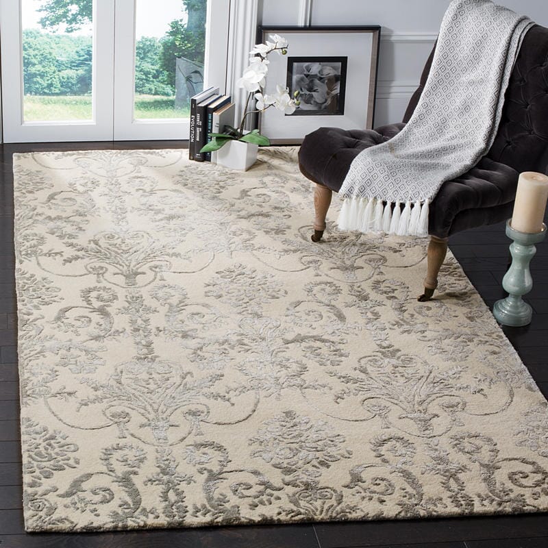 Safavieh Bella Bel917A Ivory / Grey Damask Area Rug