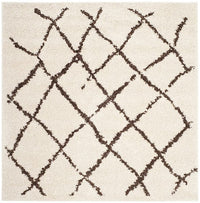 Safavieh Berber Shag Ber162A Creme / Brown Geometric Area Rug