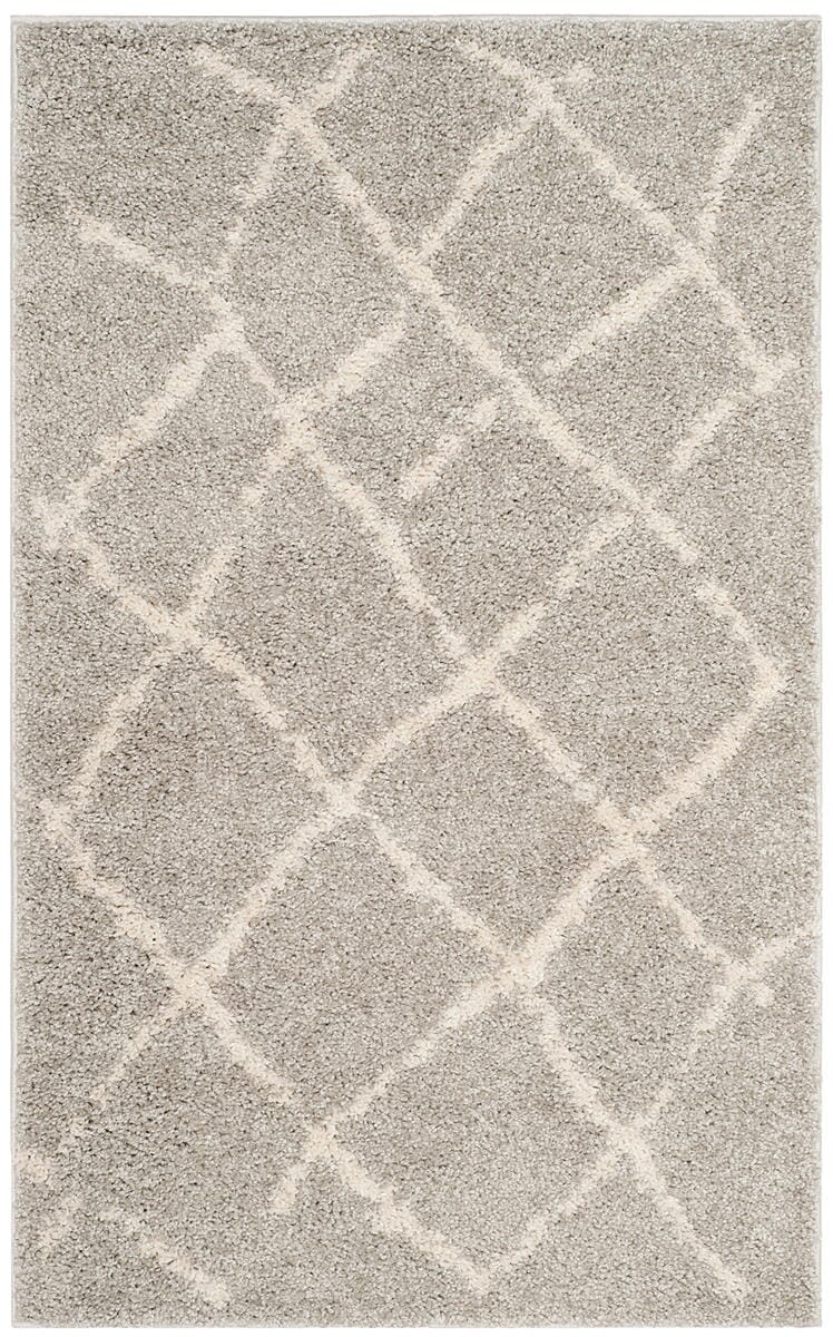 Safavieh Berber Shag Ber162B Light Grey / Cream Geometric Area Rug