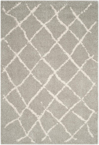 Safavieh Berber Shag Ber162B Light Grey / Cream Geometric Area Rug